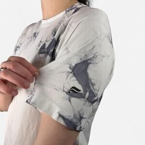 Fabletics white black marble tie dye athletic tee